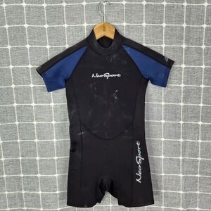 Neoport Shorty Kids Swim Wetsuit - Black and Blue